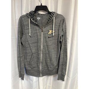 Nike Purdue University Gray Hooded Zip-Up Jacket M